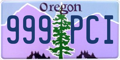 OR license plate 999PCI