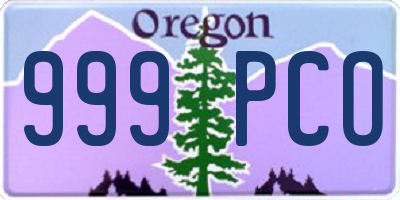 OR license plate 999PCO
