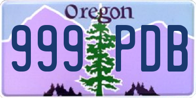 OR license plate 999PDB