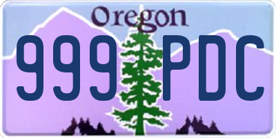 OR license plate 999PDC