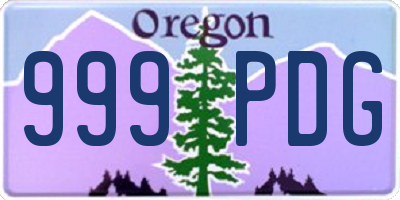 OR license plate 999PDG