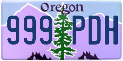 OR license plate 999PDH