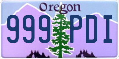 OR license plate 999PDI