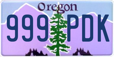 OR license plate 999PDK