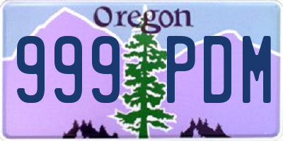 OR license plate 999PDM