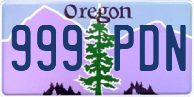 OR license plate 999PDN