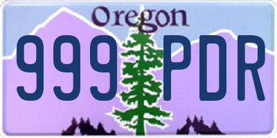 OR license plate 999PDR