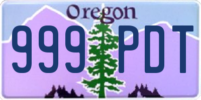 OR license plate 999PDT