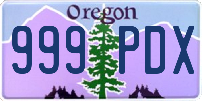 OR license plate 999PDX
