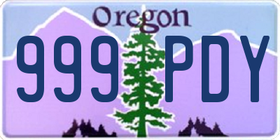 OR license plate 999PDY