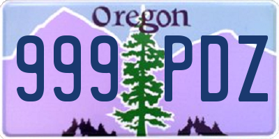 OR license plate 999PDZ