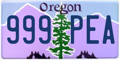 OR license plate 999PEA