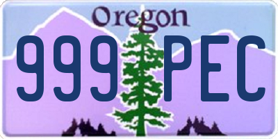 OR license plate 999PEC