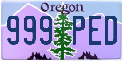 OR license plate 999PED