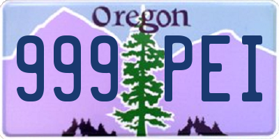 OR license plate 999PEI