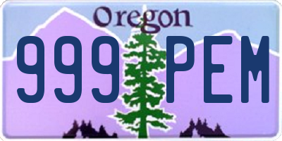 OR license plate 999PEM