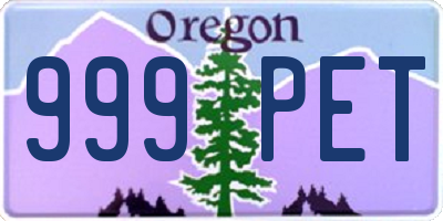 OR license plate 999PET