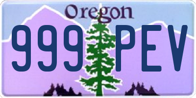 OR license plate 999PEV