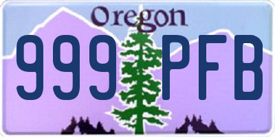 OR license plate 999PFB