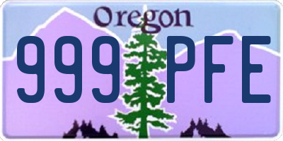 OR license plate 999PFE