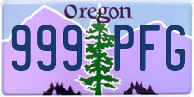 OR license plate 999PFG