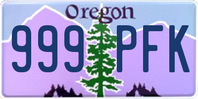 OR license plate 999PFK