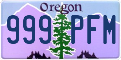OR license plate 999PFM