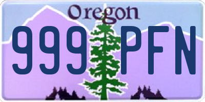 OR license plate 999PFN