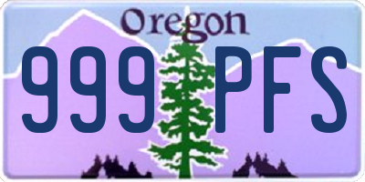 OR license plate 999PFS