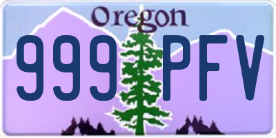 OR license plate 999PFV
