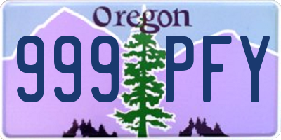 OR license plate 999PFY