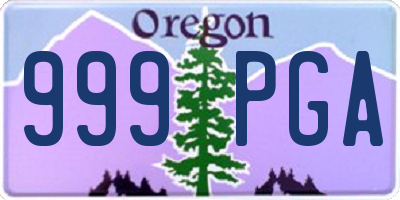 OR license plate 999PGA