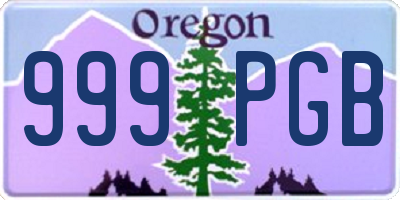 OR license plate 999PGB