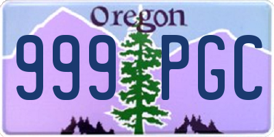 OR license plate 999PGC