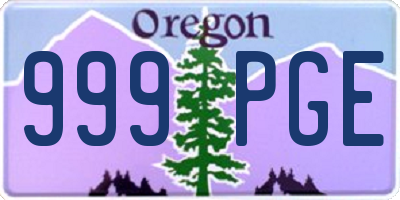 OR license plate 999PGE