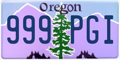 OR license plate 999PGI