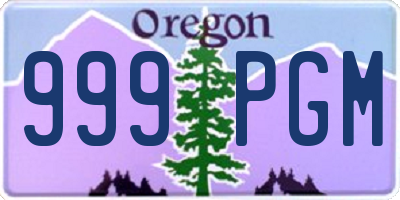 OR license plate 999PGM
