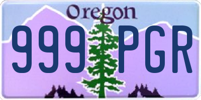 OR license plate 999PGR
