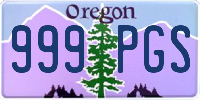 OR license plate 999PGS