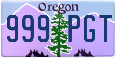 OR license plate 999PGT