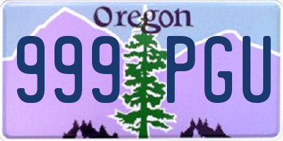 OR license plate 999PGU