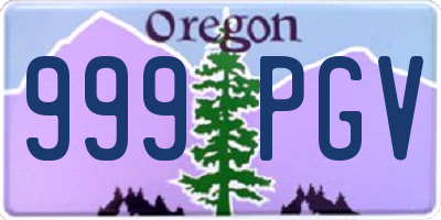OR license plate 999PGV