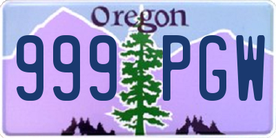 OR license plate 999PGW