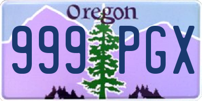 OR license plate 999PGX
