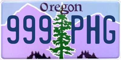 OR license plate 999PHG