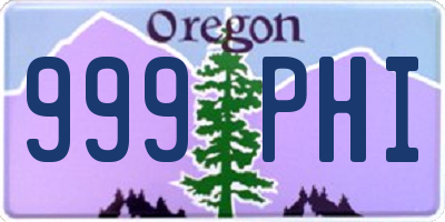 OR license plate 999PHI
