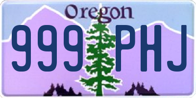 OR license plate 999PHJ