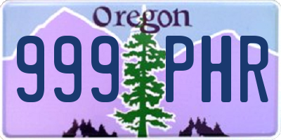 OR license plate 999PHR