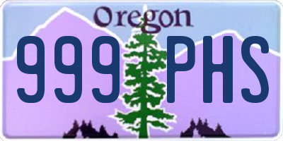 OR license plate 999PHS