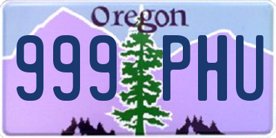 OR license plate 999PHU
